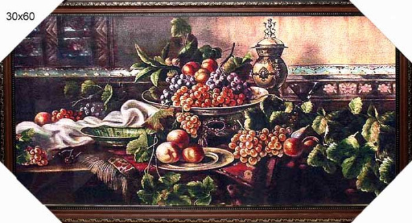 Картина гобелен 30х60 Натюрморт с виноградом / J126 /10024-4/ пенокартон