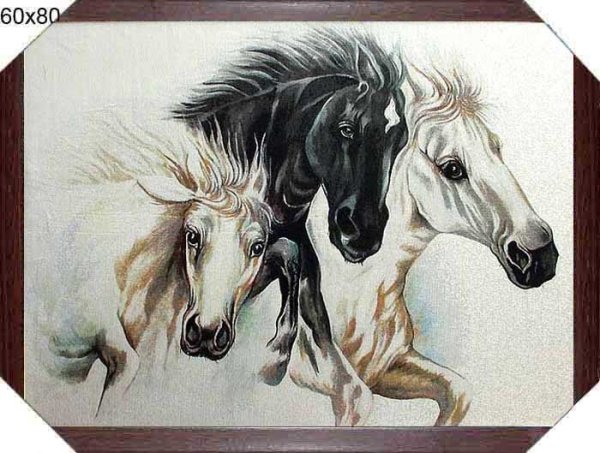 Картина гобелен 60х80 Три коня D104/10028-2/