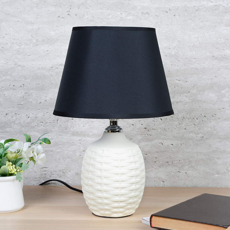 Светильник настольный 36 см белый с черным абажуром / YM2200322 /уп 24/713795