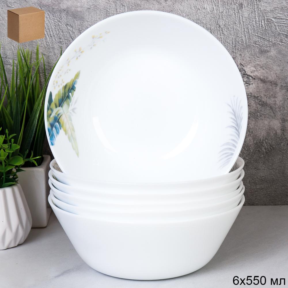 Набор суповых тарелок 6 штук 550 мл 155 мм Евро / LGW-60 (7166) /уп 6/ Папоротник