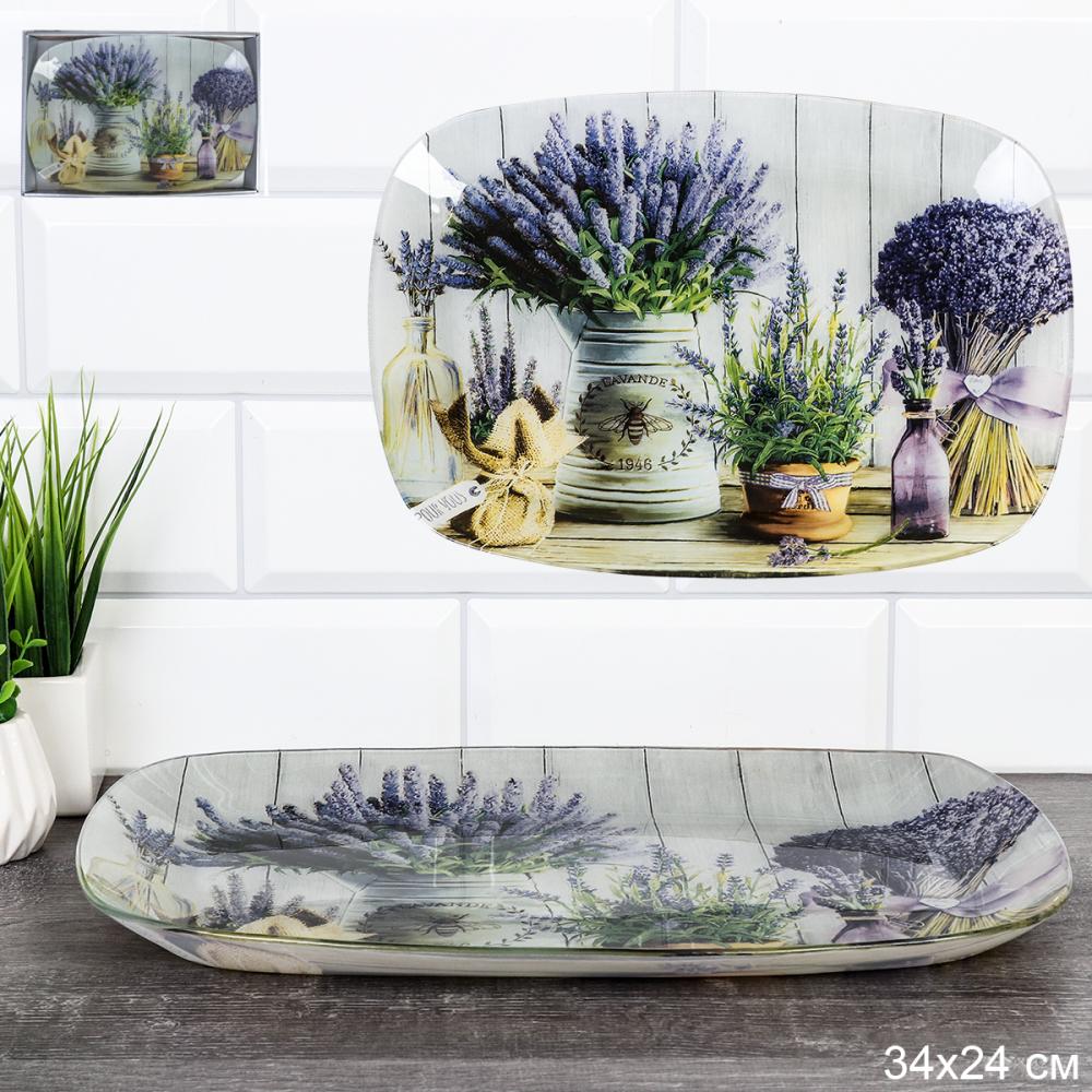 Блюдо прямоугольное глубокое 34х24 см/ S445014C-BB039 /уп 12/ Лаванда