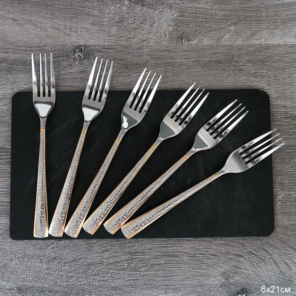 Вилка столовая 6 штук Золото Премьера Глянец / MJ0203-1 /уп 100/