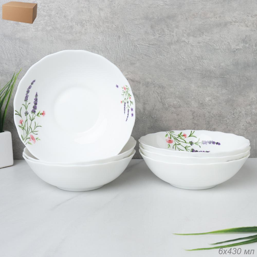 Набор суповых тарелок 6 штук 450 мл 152 мм / HW60 (2027) /уп 12/ Лаванда/735497