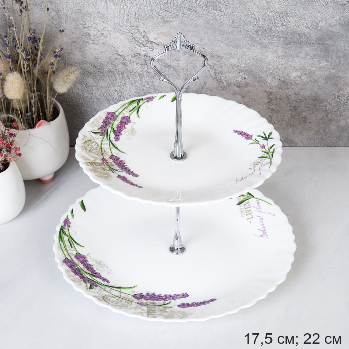 Ваза для фруктов 22 см / WG-3/LXP70/85/100 (18142) / Лаванда