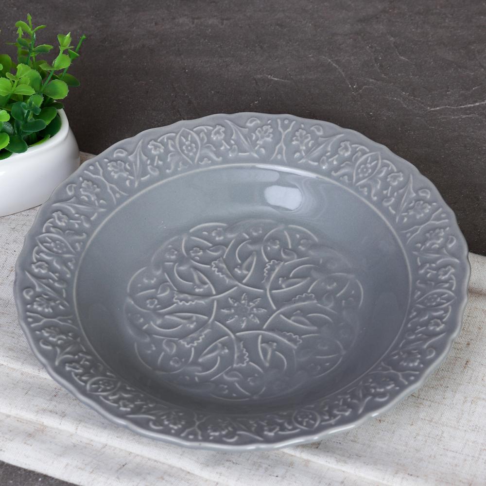 Тарелка глубокая суповая 420 мл АКЦИЯ / VF-4889 /уп 15/серая/   718195