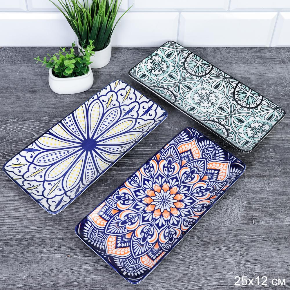 Блюдо прямоугольное 25х12 см / ZY033 /уп 60/