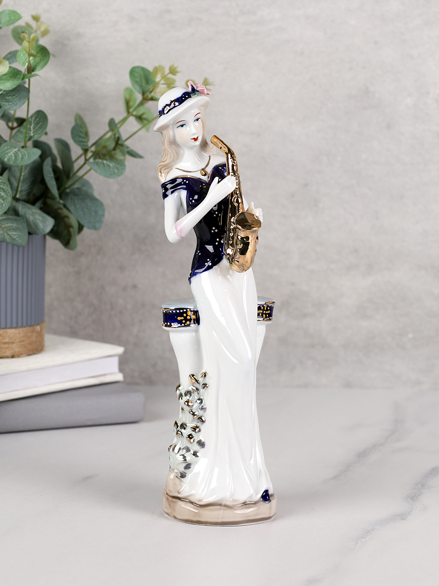 Статуэтка Дама музыкант 30 см / 141102 /уп 24/