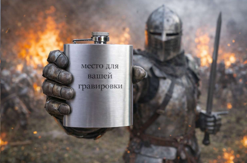 Фляжка для гравировки 230 мл Храбрый Рыцарь /SFL-170 /уп 100/