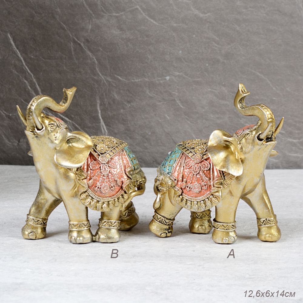 Статуэтка Слон 12,6х6х14 см / 202134-7 /уп 72/