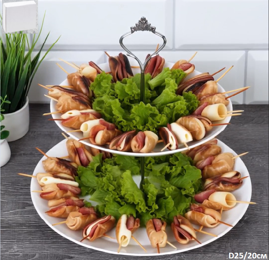 Ваза Фуршетница 2-х ярусная Евро Дэй белая / FLYGP80/LPP100 /уп 12/ 746568