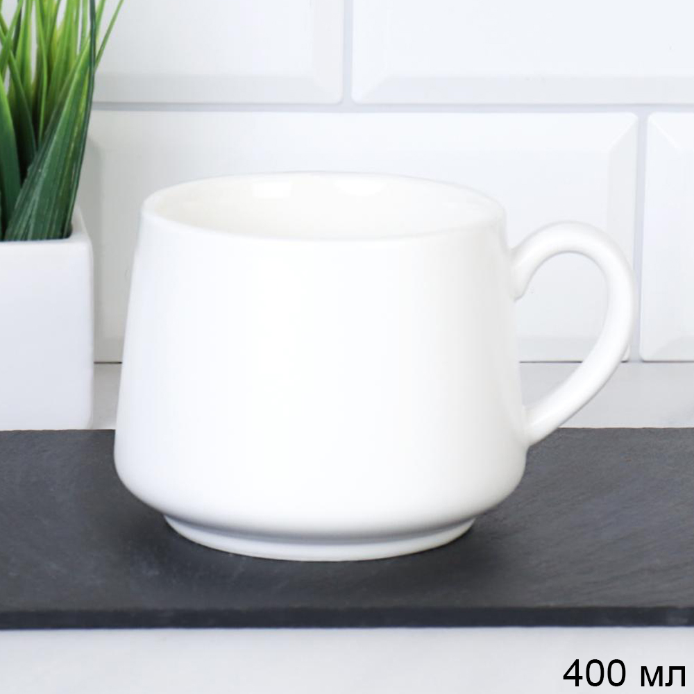 Кружка 400 мл Бочонок / GFD-10 /уп 48/ Белая