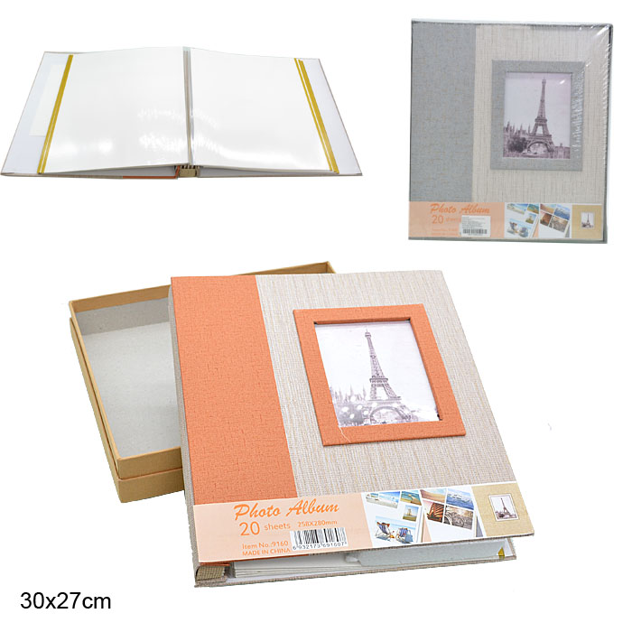 Фотоальбом магнитный 20 листов Города / 9160 /уп 20/ (Оранжевый)