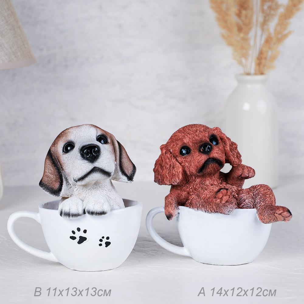 Фигурка Собака в кружке 12 см / CW421-22 /уп 48/