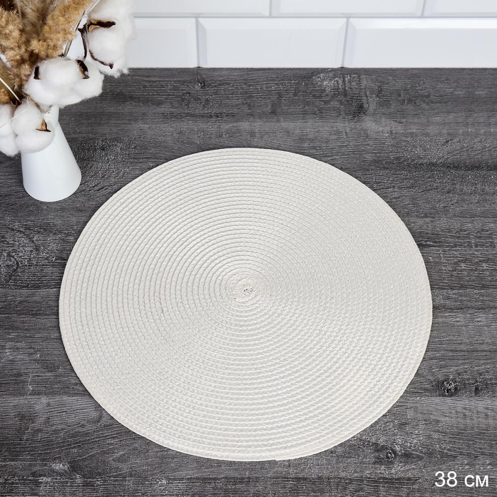 Салфетка для стола 38 см Соломка круг / WR-40 /уп 4/300/ бежевая