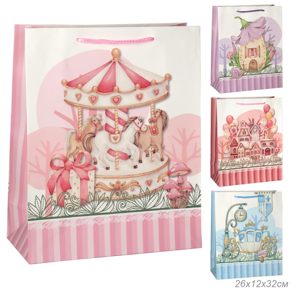 Пакет подарочный 26x32x12см / 7405L /уп 12/384/210 г