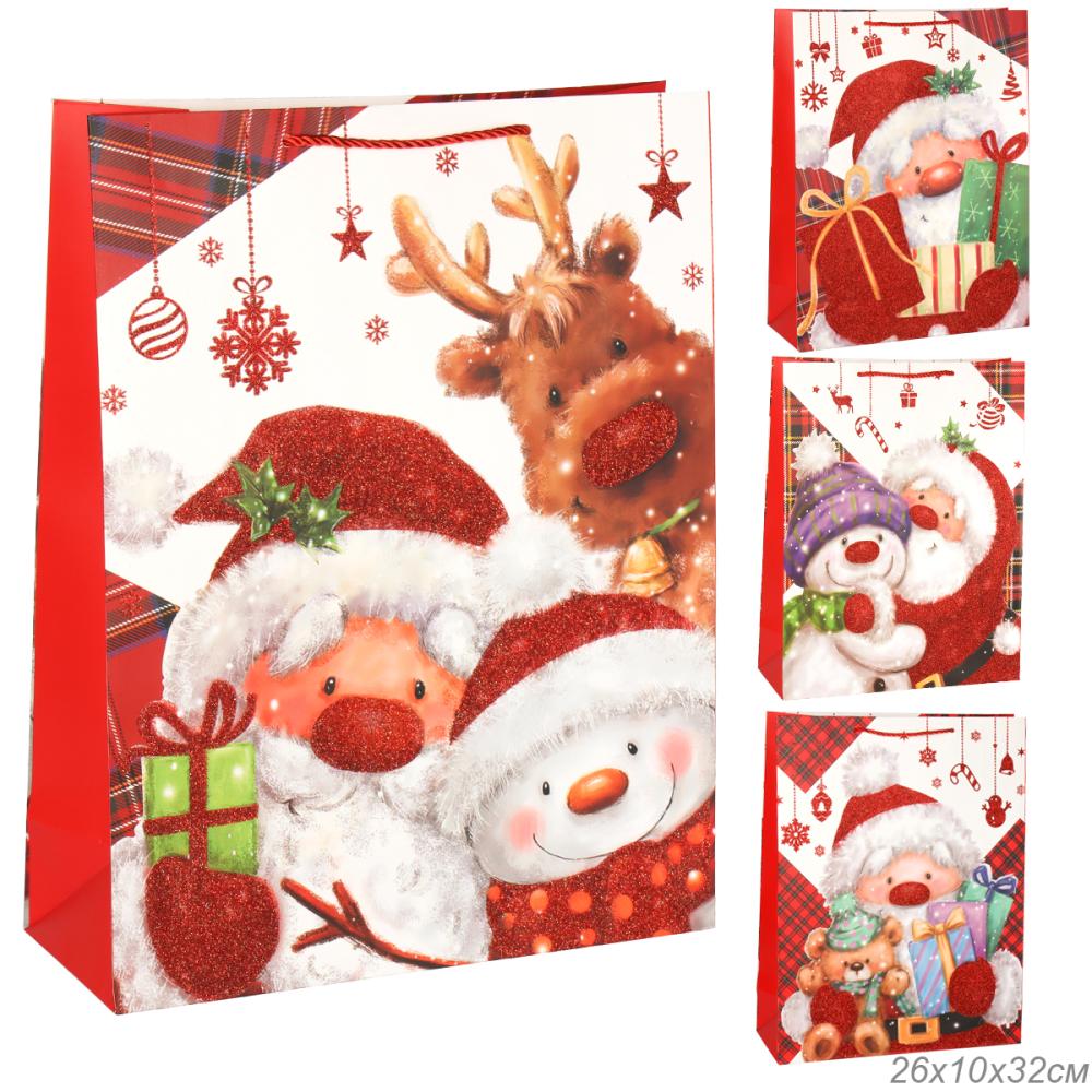 Пакет подарочный 26х32х10 / 103-1M /уп 12/480/Новый год