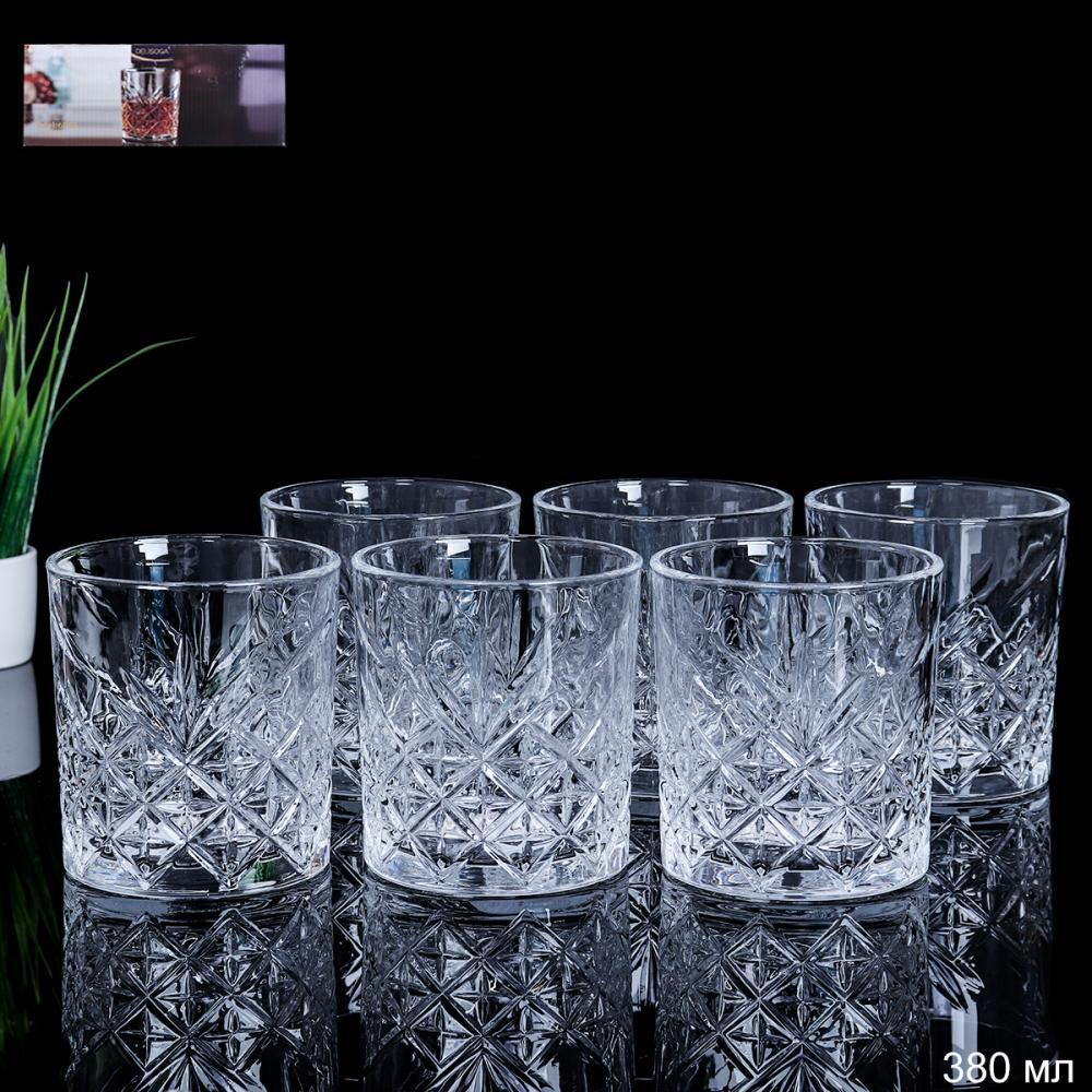 Стакан 6 штук 380 мл низкий резной / DSKB033-2 /уп 8/