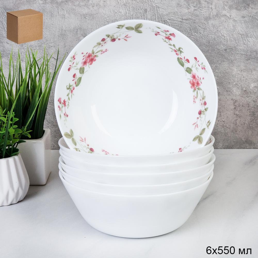 Набор суповых тарелок 6 штук 550 мл 155 мм ЕВРО / LGW-60 (7348) /уп 12/ Поляна