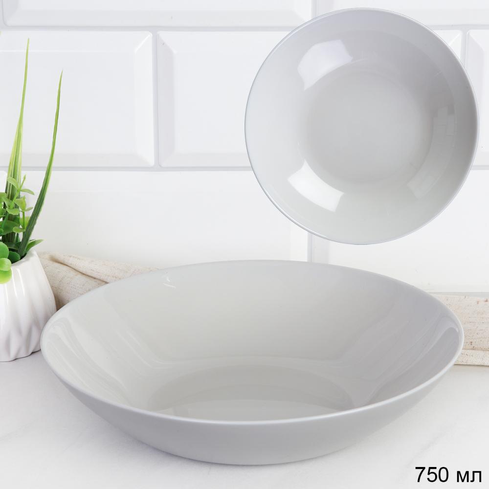Тарелка широкая суповая 750 мл Серый цвет Евро Дэй  GR-FLMLTP80 (уп 48)