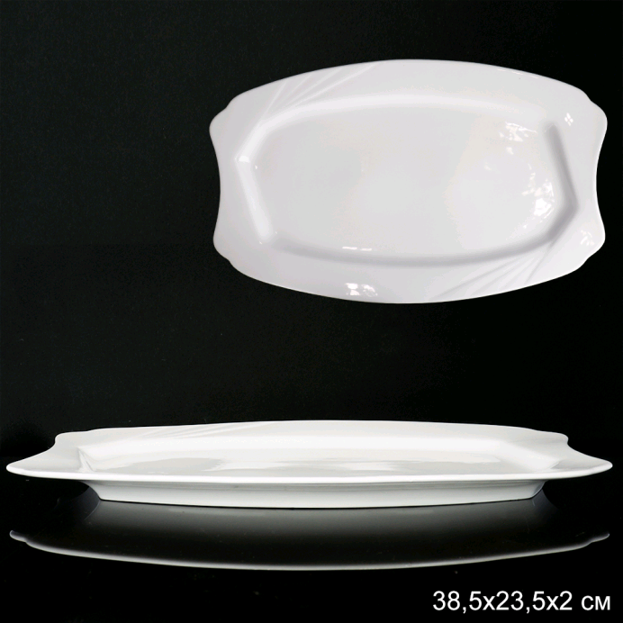 Блюдо фигурное 38х23х2 см / WE-751 /уп 12/