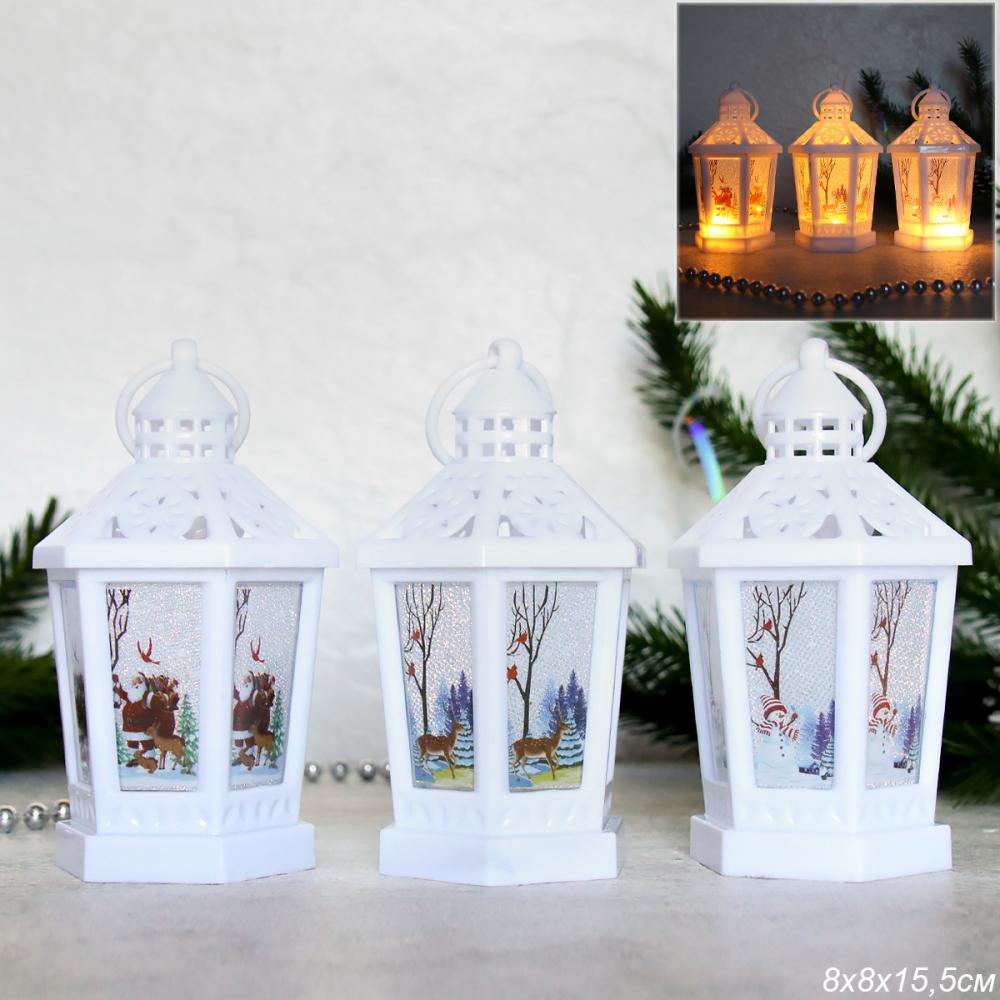 Фонарь светодиодный 14 см / VFR-108-A /уп 12/120/новогодний/белый