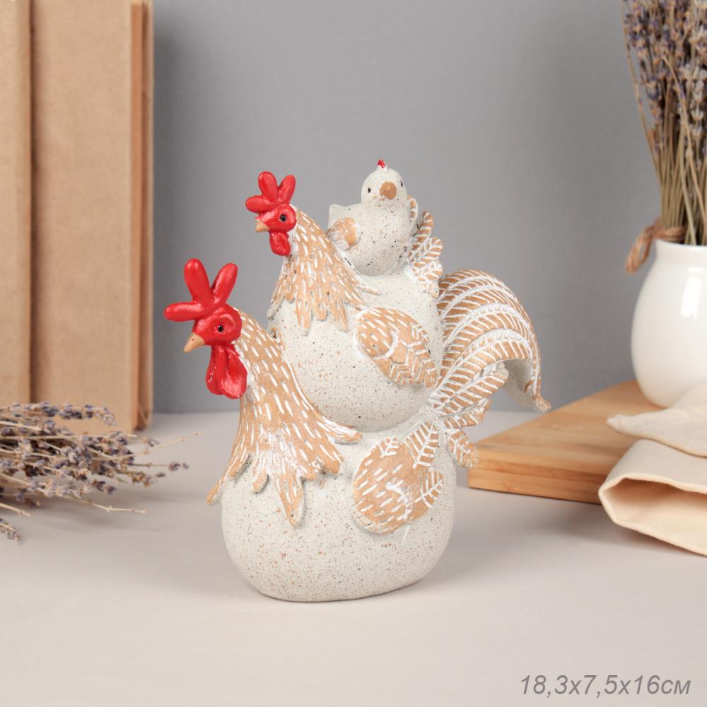 Статуэтка Петух Курица и Цыпленок 18,3х7,5х16 см / LY243713-A /уп 24/