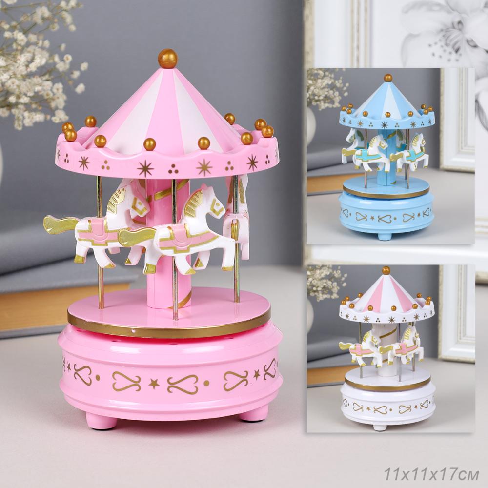 Сувенир музыкальная Карусель Лошадь 17х11 см / YR-106 /уп 36/72/LED