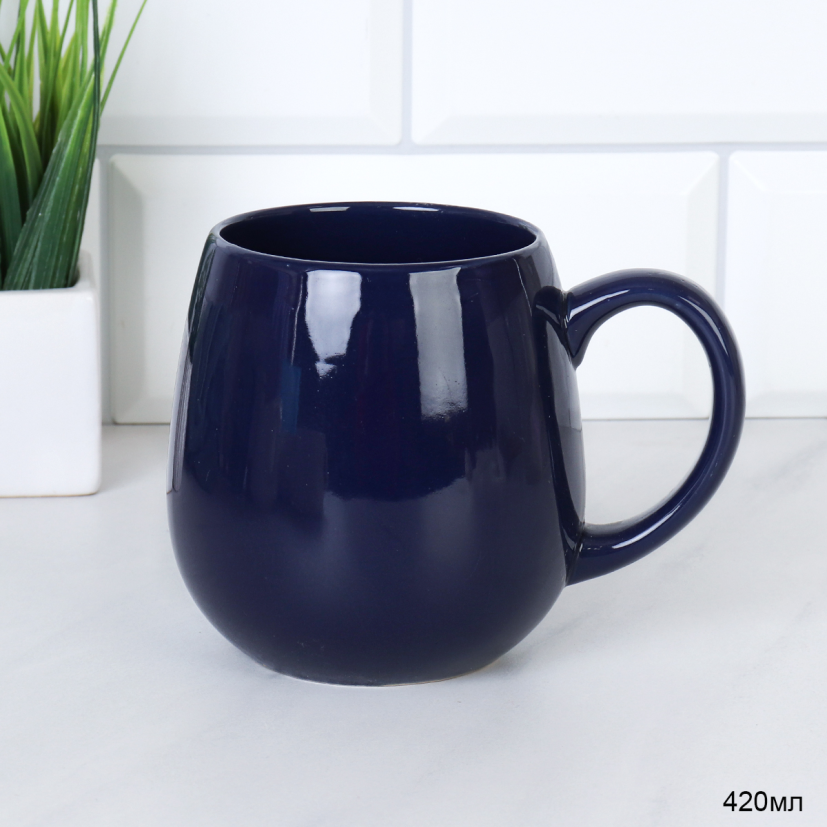 Кружка 420 мл Классика Бочонок / GF-49 /уп 48/737557 Кобальт / ПРОМО АКЦИЯ