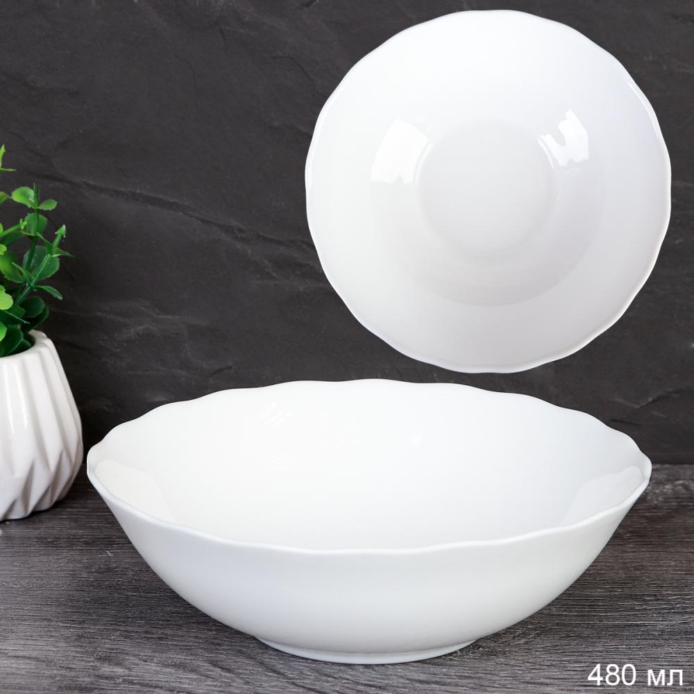 Салатник 480 мл 155 мм Классика тарелка глубокая белая  HW60 (WHITE) уп 72