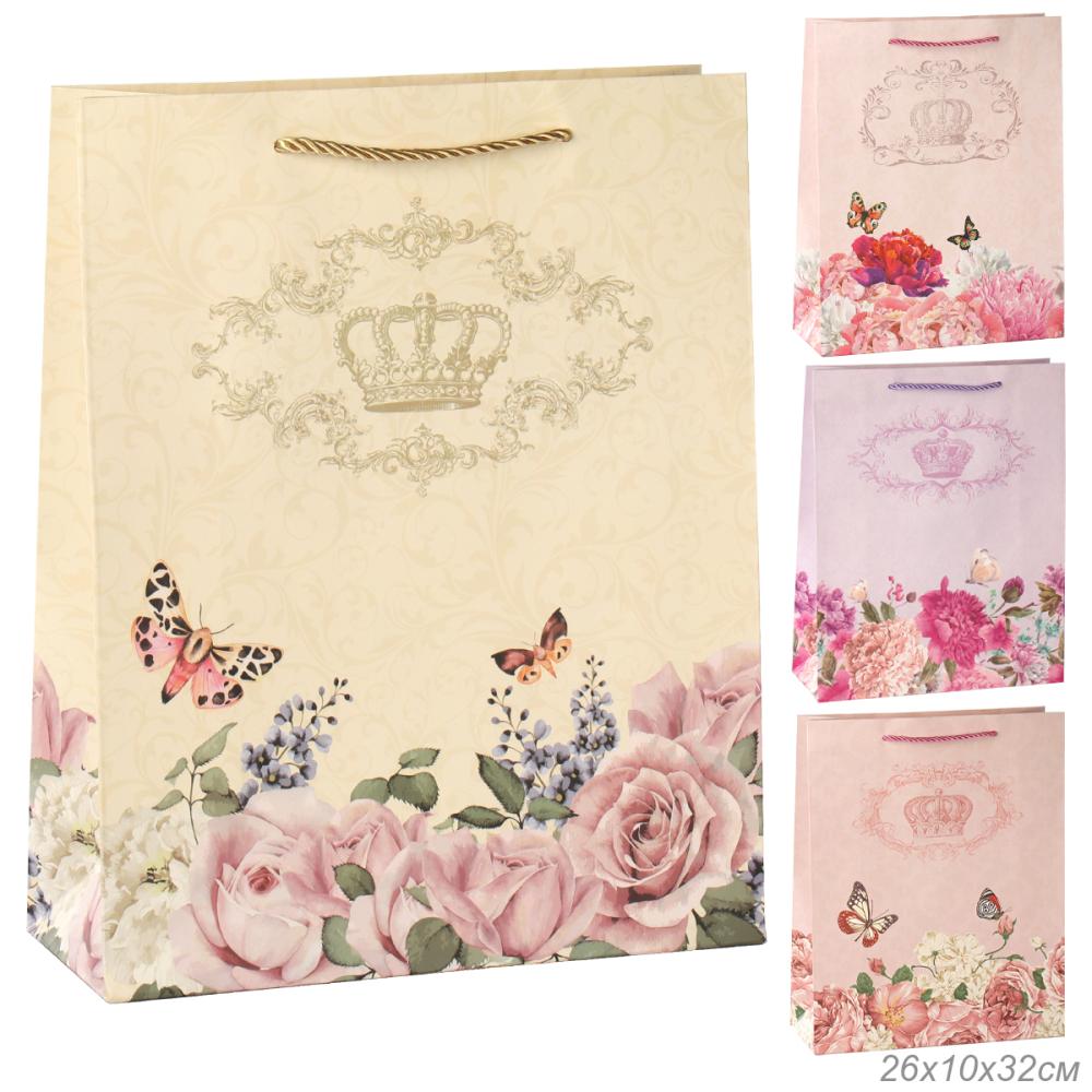 Пакет подарочный 26х32х10 Лаванда / 5292-M /уп 12/480/