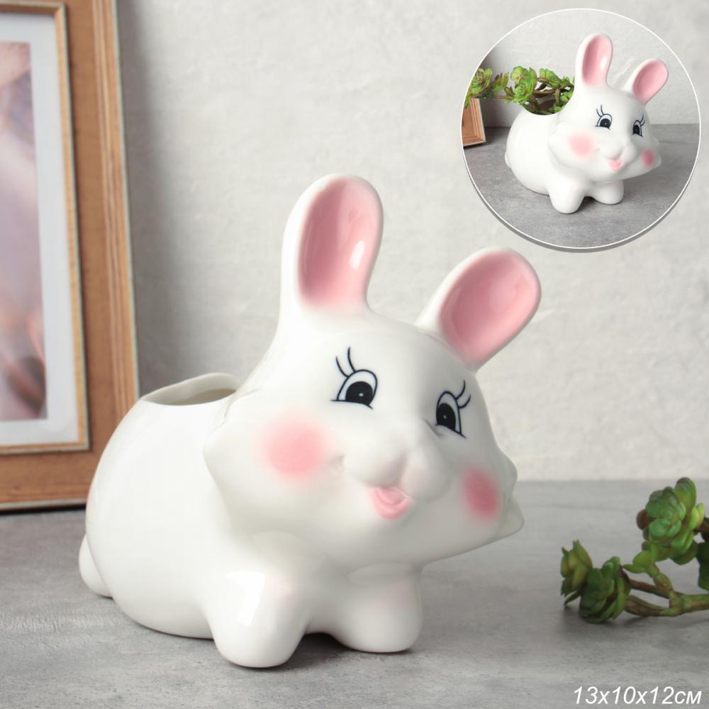 Кашпо 13х12,6 Зайчик / XN019 /уп 72/