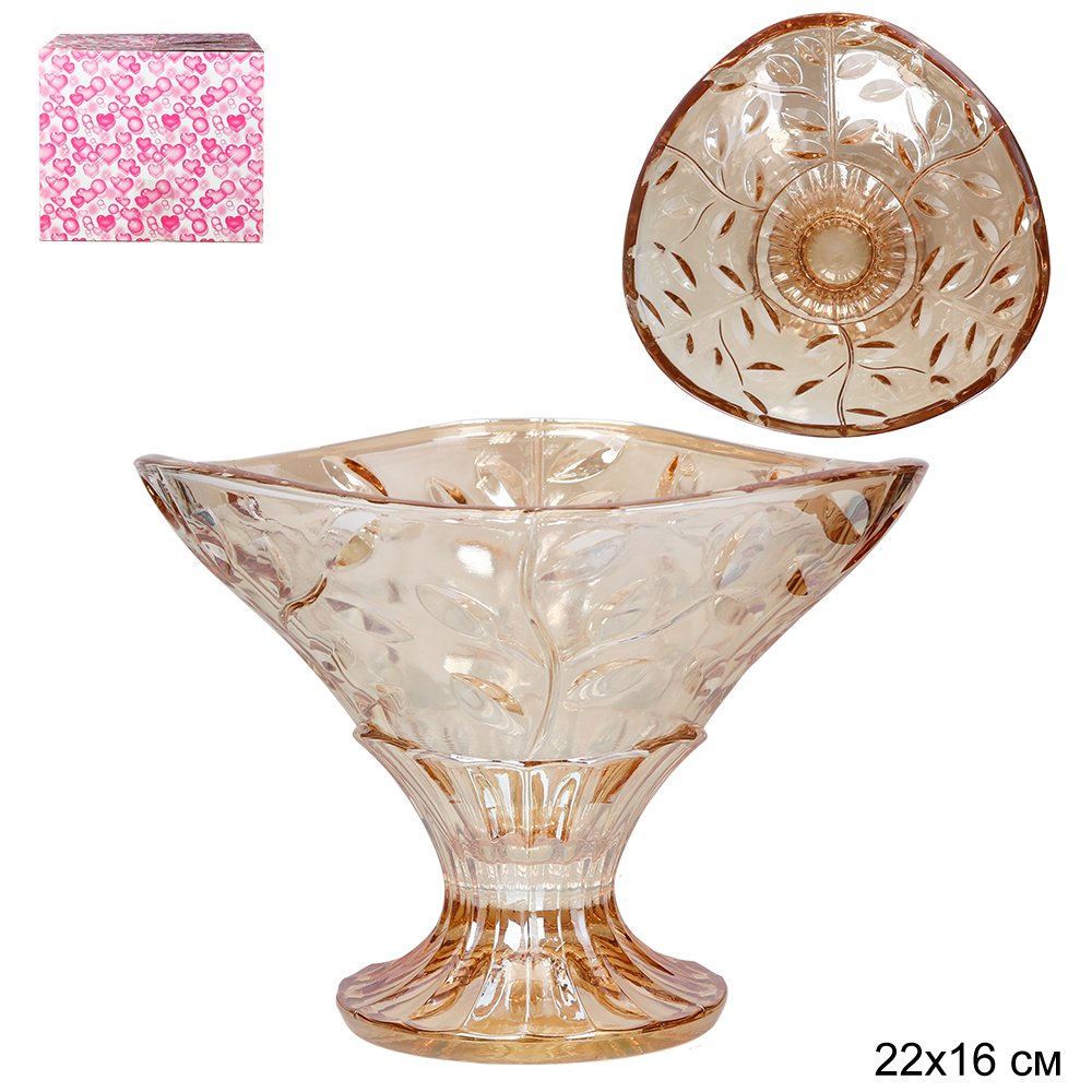 Ваза для сервировки на ножке 22x16 см / XH314 /уп 6/ шампань