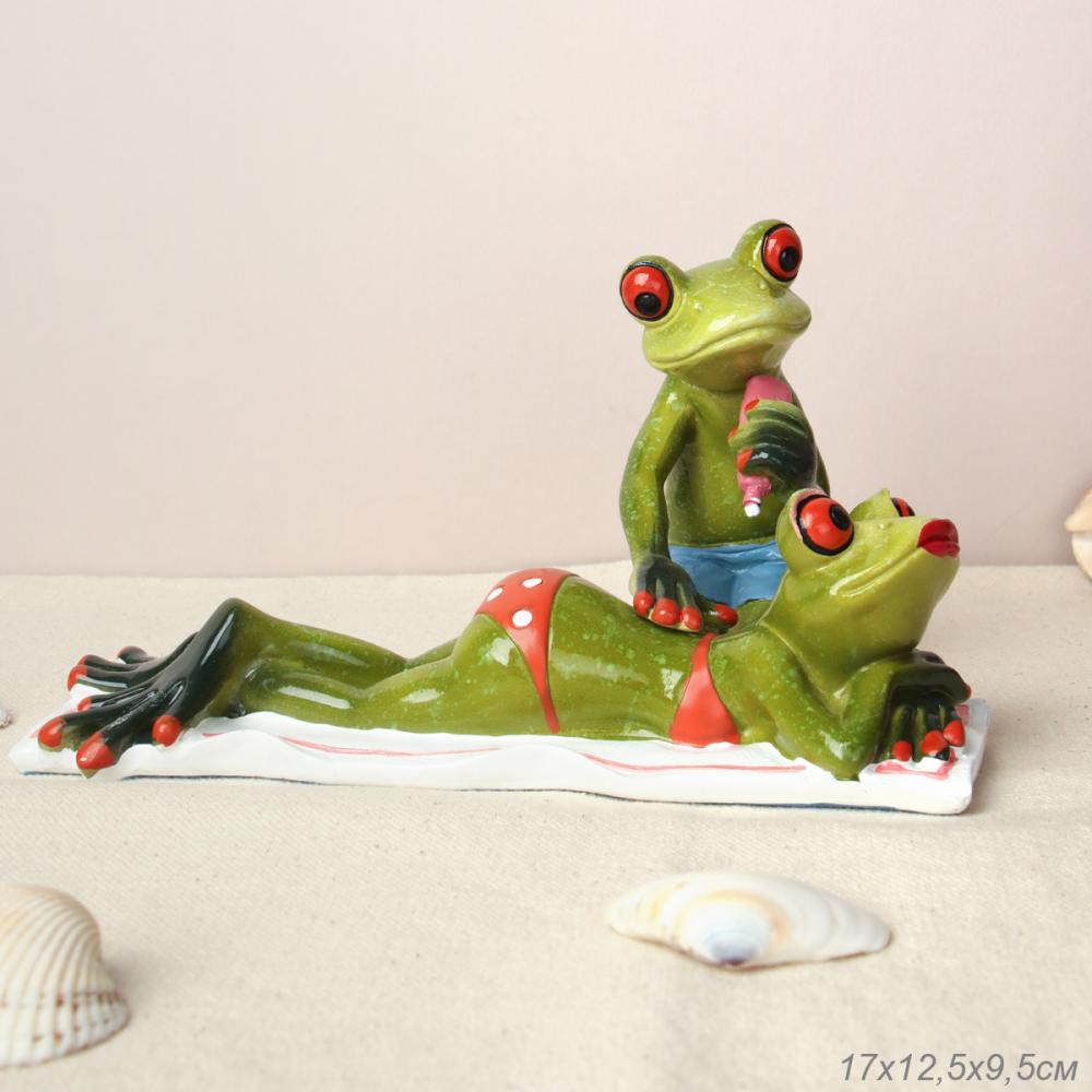 Фигурка Лягушка на отдыхе 9,5 см / YX39019 /уп 16/