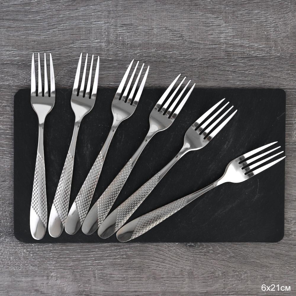 Вилка столовая 6 штук Серебро Сарбонна Глянец / MJXX342 /уп 100/