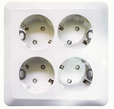 Электророзетка Komiron HGB-022/4/уп.50/ IVORY