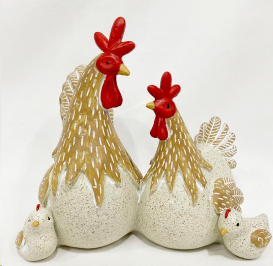 Статуэтка Петух Курица и Цыплята 19х13х16 см / LY243712-A /уп 24/