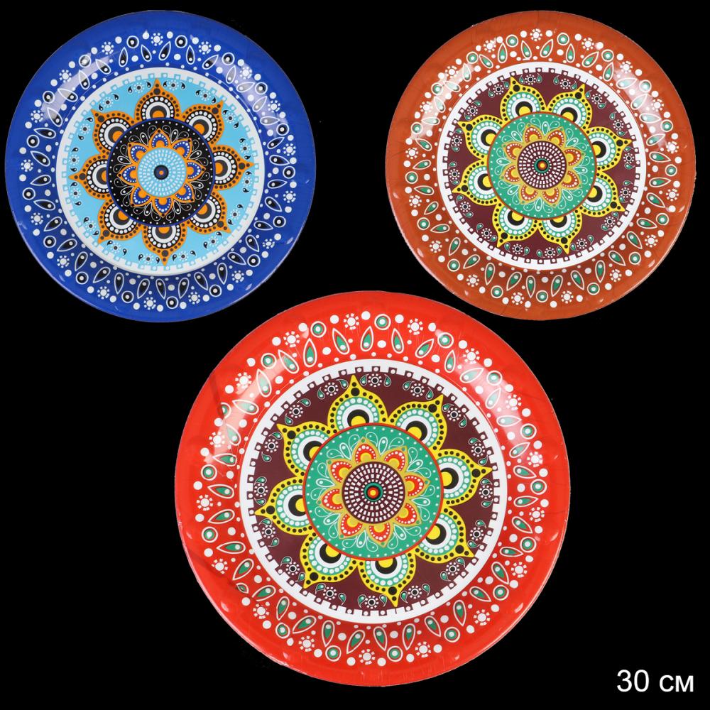 Поднос круглый 30 см / F-77-F /уп 150/ восточный