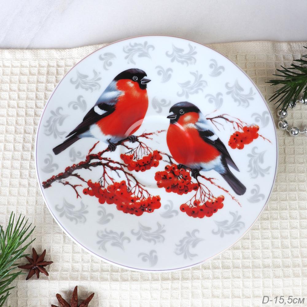 Блюдце 15,5 см / LY-2502 /уп 72/ Снегири