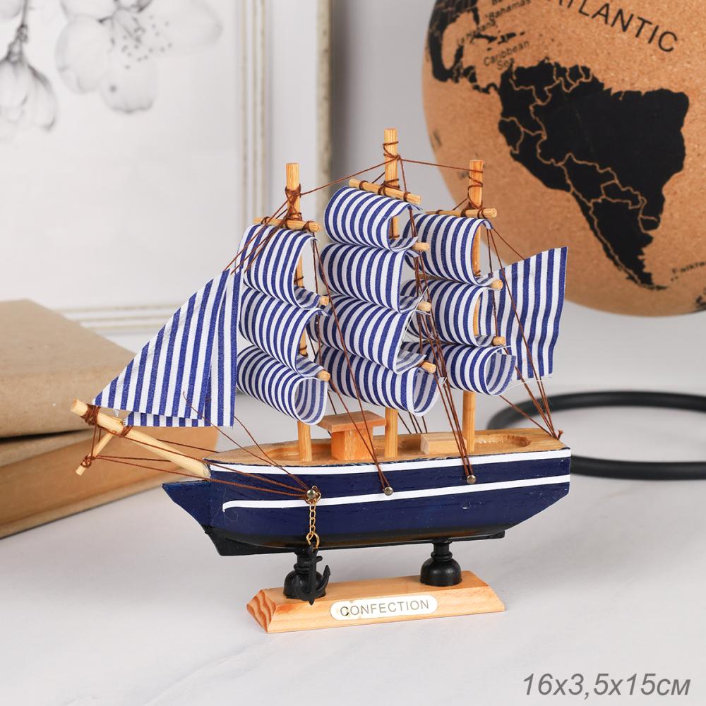 Макет парусного корабля 16х3,5х15 см / 1651P /уп 96/