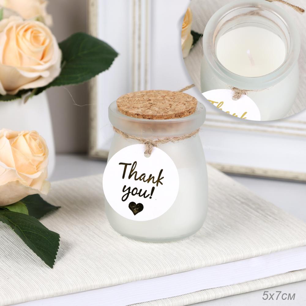 Свеча ароматическая в подсвечнике 5х7 см с крышкой / B721 /уп 96/ белая