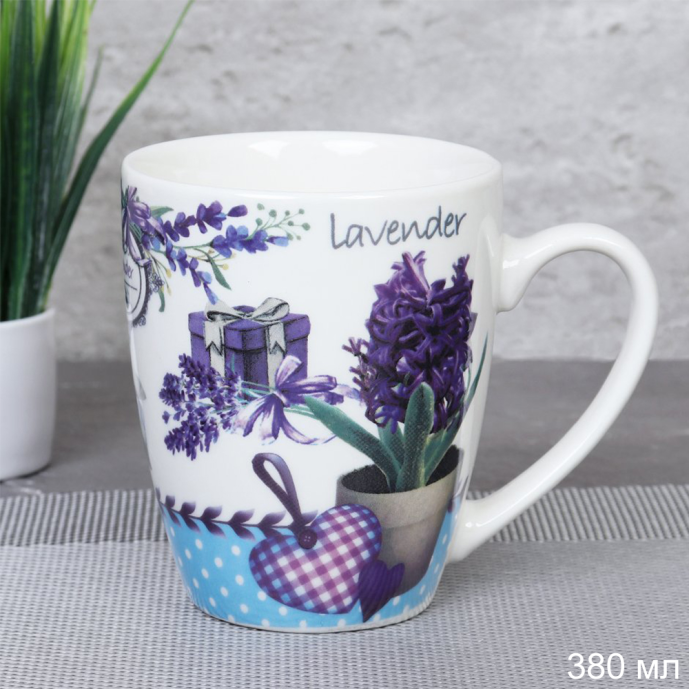 Кружка 350 мл Прованс Лаванда / 4809-14-3 / уп 72/ Цветы/ 2 СОРТ