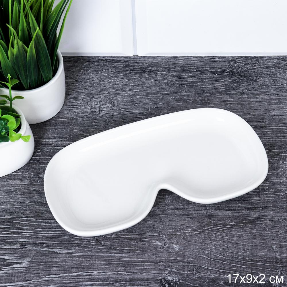 Блюдо фигурное 17х9 см Очки / WE-206 /уп 180/ АКЦИЯ