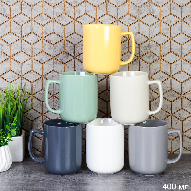 Кружка 400 мл Классика Пастель перламутр / А-101 /уп 72/ 2 СОРТ