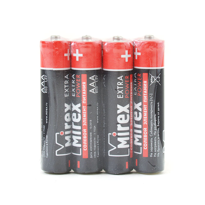 Батарейка Mirex R03 SP-2 /уп 4/60//2400/мизинчиковая_