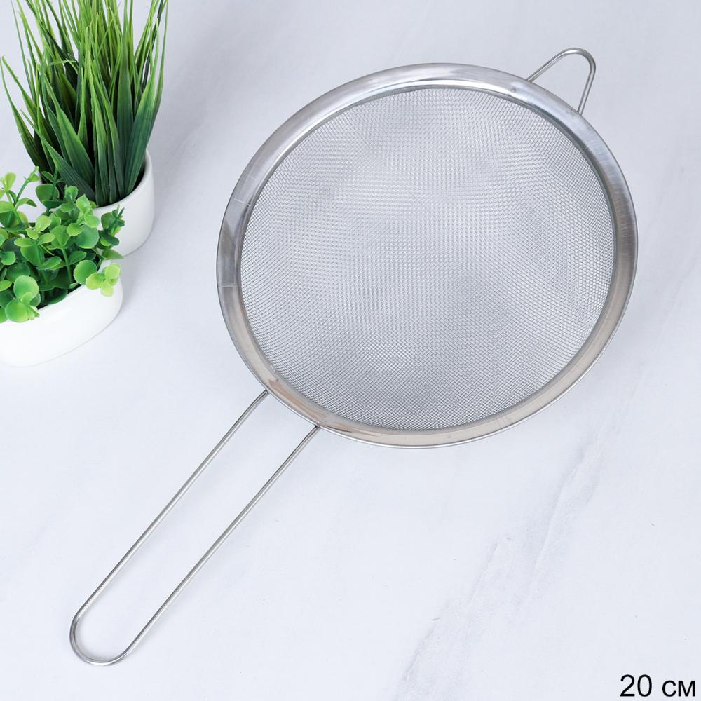 Сито с ручкой 20 см металл / M-20-L /уп 100/
