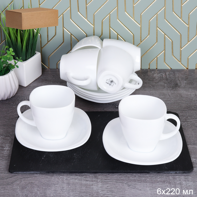 Блюдце 150 мм белое квадратное  N-FKFB210FKBD58-6 (WHITE) ШТУЧНО