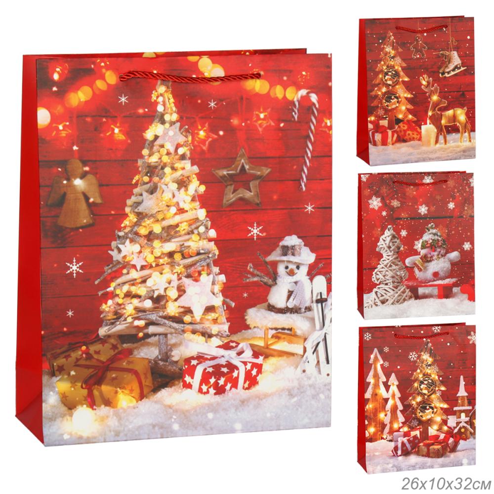 Пакет подарочный 26х32х10 / 362-52-M /уп 12/480/Новый год