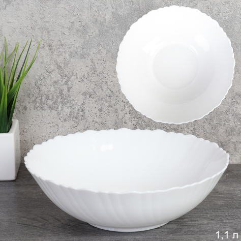 Тарелка глубокая суповая 1100 мл 200 мм Классика белый / ALW80 white /уп 36/ 745645