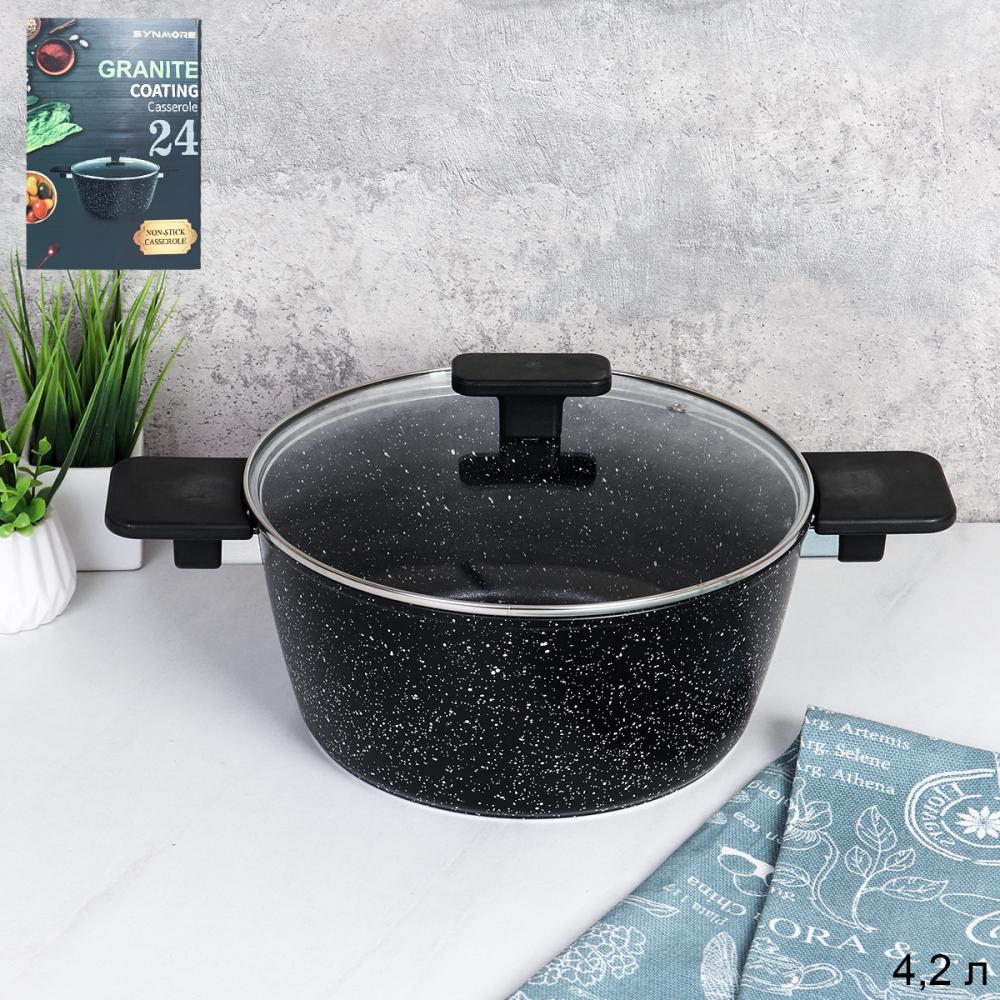 Кастрюля-жаровня 4,2 л с антипригарным покрытием / CL-530-4 /уп/ цветная коробка/ 24 см