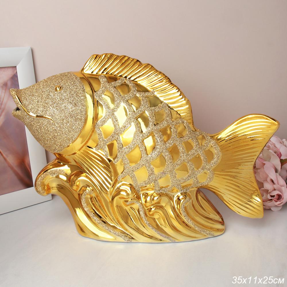 Статуэтка Золотая рыбка 25х35 см / W3335 /уп 12/